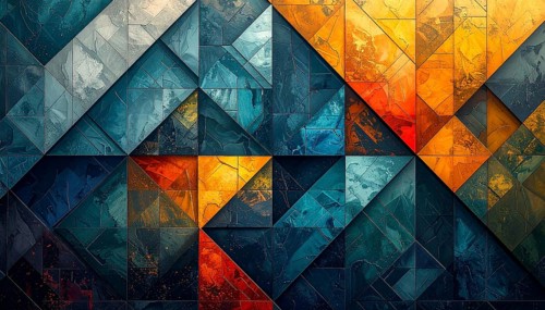 Abstract modern template, geometric effect stylized as mosaic tile, vibrant colorful business