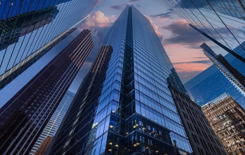 Toronto financial district skyline panorama with luxury condos and financial offices