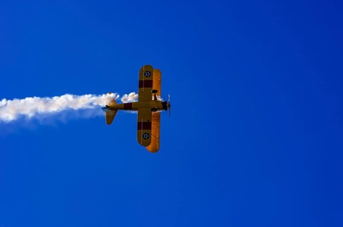 A Boeing PT-17 Stearman biplane, also Boeing Stearman Model 75, with the inscription 399 USNAVY