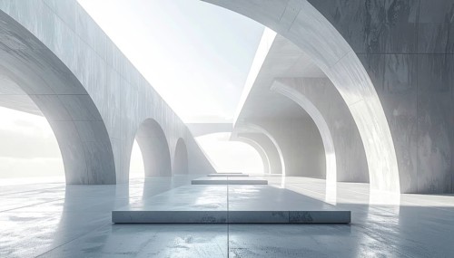 3d illustration of abstract modern architecture background, Minimal geometry architectural design,