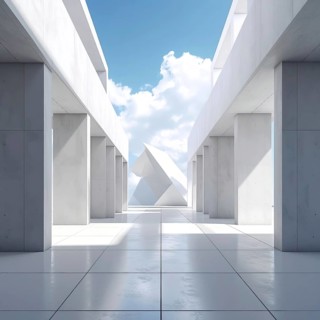3d illustration of abstract modern architecture background, Minimal geometry architectural design,