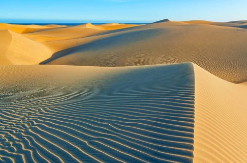 Sand dunes, Maspalomas, Playa del Ingles, Gran Canaria, Canary Islands, Spain