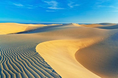 Sand dunes, Maspalomas, Playa del Ingles, Gran Canaria, Canary Islands, Spain