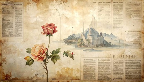 Grunge old public newspaper, texture background wallpaper illustration, vintage tattered yellow