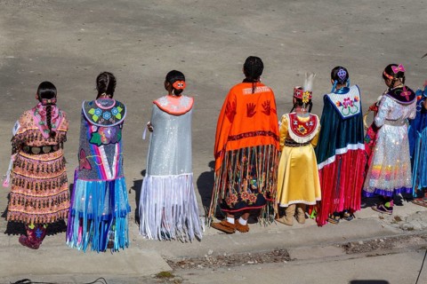 Detroit, Michigan USA - 13 October 2025 - On Indigenous People's Day, Native American tribes held a