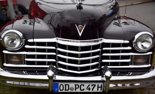 Classic car, 1947 Cadillac Series 62 Convertible, USA, at a classic car meeting in Büsum,