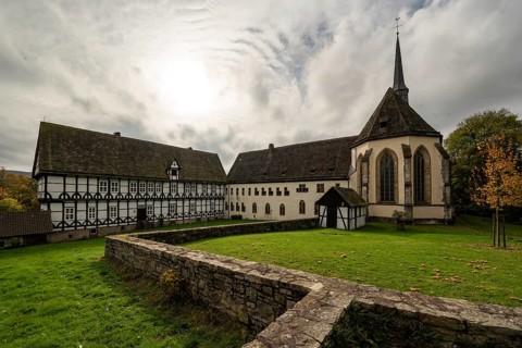 Falkenhagen Convent and Convent Church, a former Cistercian convent, Lügde, North Rhine-Westphalia,