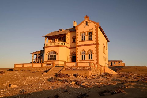 Mine manager's house, Kolmanskop, restricted diamond area, Karas region, Namibia