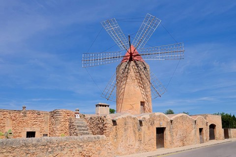 Windmill Moli den Xina, Algaida, Majorca, Balearic Islands, Spain