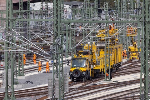 New Untertürkheim railway sidings. Train services are being reorganised as part of Stuttgart 21.