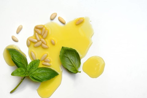 Ingredients for basil pesto, pesto alla genovese