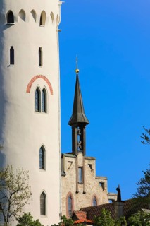 Lichtenstein Castle, fairytale castle of Württemberg, romantic fairytale castle on the eaves of the