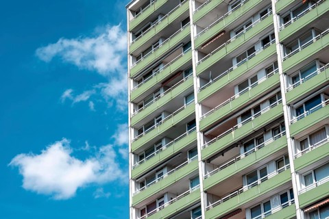 Residential tower block, in Essen-Steele, tallest residential building in the city, over 130 flats