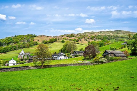 Farms in Lake District National Park, Cumbria, England, United Kingdom