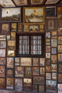 Votive plaques in the walkway around the Chapel of Grace, Kapellplatz, place of pilgrimage,