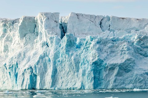 Glacier tongue, ice, break-off edge, sea, Lillienhöökbreen, Spitsbergen, Svalbard