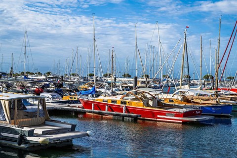Marina and Beach in Arcachon, Gironde, France
