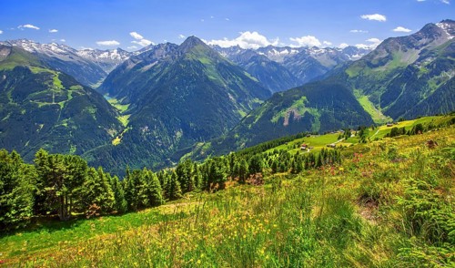 Mountain landscape in the Penken hiking area, Mayrhofen, Zillertal, Zillertal Alps, Tyrol, Austria