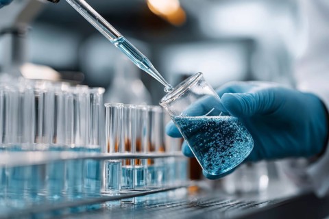 Medical research and development in advanced lab or research center. Development of new vaccines