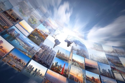 Concept of global international trade and commerce and interconnected businesses global