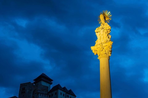 Plague column commemorating the victims of the plague column at the beginning of the 18th century,