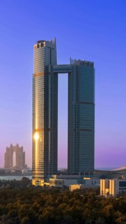 UAE, United Arab Emirates, Abu Dhabi downtown panorama and financial center skyline