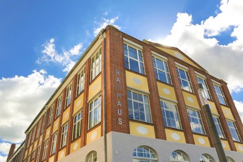 New town hall in the former Kindler corset factory, former Gotthold Kindler and Cie. corset