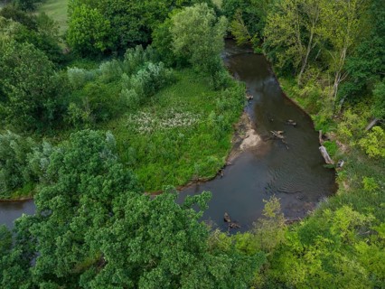 Renaturalised Erft near Neuss, North Rhine-Westphalia, Germany