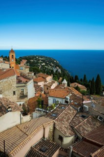 Picturesque mountain village overlooking the sea, Roquebrune, Roquebrune-Cap-Martin, near Monaco,