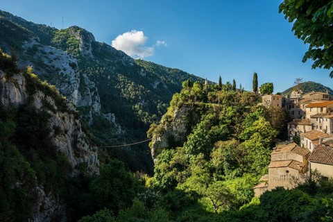 Picturesque medieval mountain village, Peille, near Monaco, Cote d'Azur, Alpes-Maritimes,