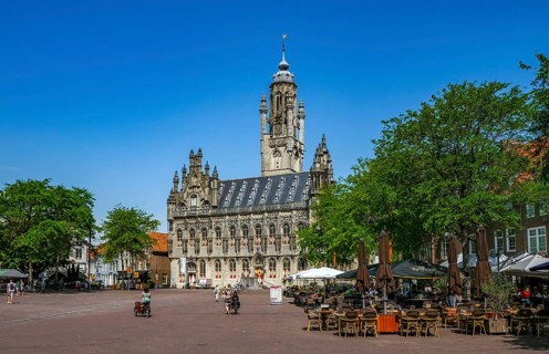 Middelburg, Zeeland, Netherlands - Stadhuis Middelburg. The town hall on the market square in the