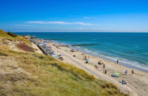 Westkapelle, Zeeland, Netherlands - Westkapelle beach near Domburg. Behind Strandpaviljoen