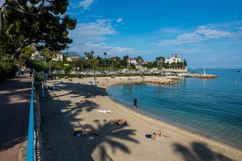 Beach, Plage des Fourmis, Beaulieu, Saint-Jean-Cap-Ferrat, Cap Ferrat, Alpes Maritimes, Provence