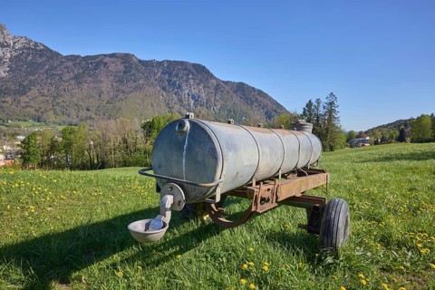 Cattle trough, agricultural equipment, cultural landscape, agriculture, mountain landscape,