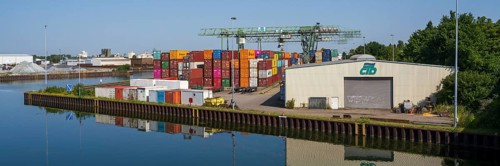 Container Terminal, CTD, canal, harbour, Dortmund, Ruhr area, North Rhine-Westphalia, Germany