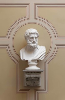 Sophocles, ancient Greek poet, bust in the stairwell, main building of the University of Rostock,