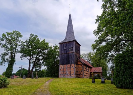 The Evangelical Lutheran St Peter's Church, the village church of Stuer in the Mecklenburg Lake