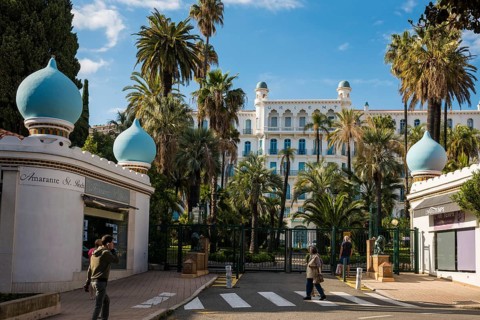 Luxury hotel, Menton, Alpes Maritimes, Provence Alpes Cote d'Azur, French Riviera, South of France,