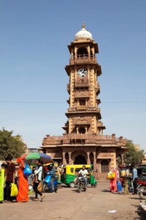 Ghanta Ghar clock tower in Sandar Market Girdikot, old town of Jodhpur, Rajasthan, India