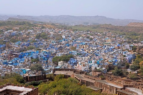 City view of Jodhpur from the Mehrangarh or Meherangarh Fort, Jodhpur, Rajasthan, India