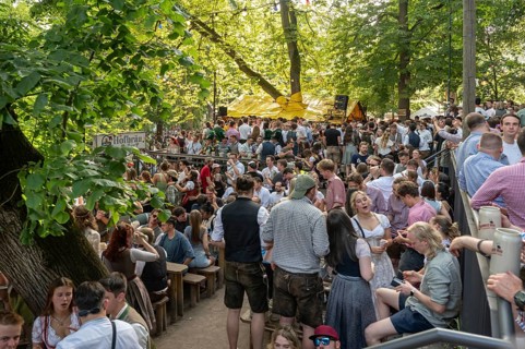 Party mile at the Erlangen Bergkirchweih, traditional twelve-day folk festival, Erlangen, Middle