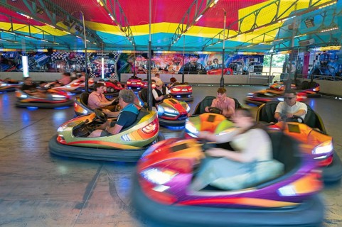 Bumper cars at the Erlangen Bergkirchweih, traditional twelve-day folk festival, Erlangen, Middle