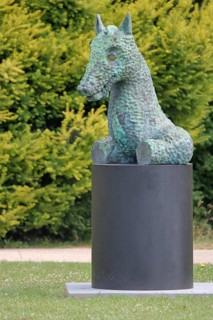 Sculpture Moondog by Thomas Schütte 2024, Blickachsen 14, homage to US-American composer Louis