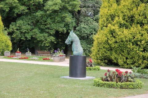 Sculpture Moondog by Thomas Schütte 2024, Blickachsen 14, Homage to, US-American composer Louis