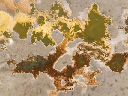 Salt marsh at the Skeleton Coast. Aerial view. Drone shot. Dorob National Park, Namibia