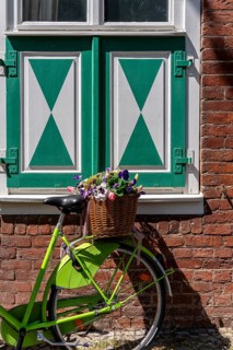 Detail photo, Houses in the Holländerviertel, Old Town of Potsdam, Brandenburg, Germany