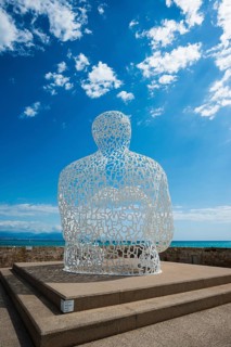 Sculpture made of letters, Le Nomade, artist Jaume Plensa, Antibes, Provence Alpes Côte d'Azur,