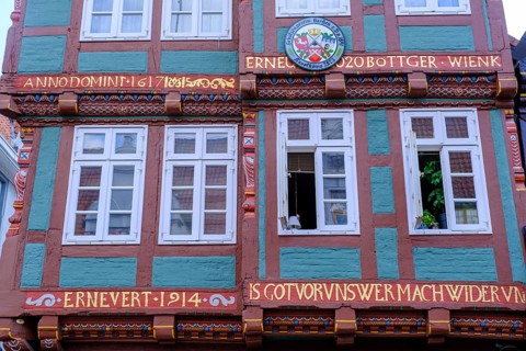 Half-timbered houses in the old town centre, Celle, Lüneburg Heath, Lower Saxony, Germany