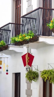 Panama, Panama City historic center Casco Viejo colorful streets and colonial architecture