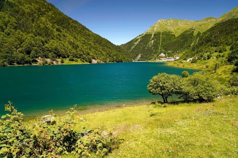 The lake Lac de Fabrèges near Laruns, Pyrénées-Atlantiques, France